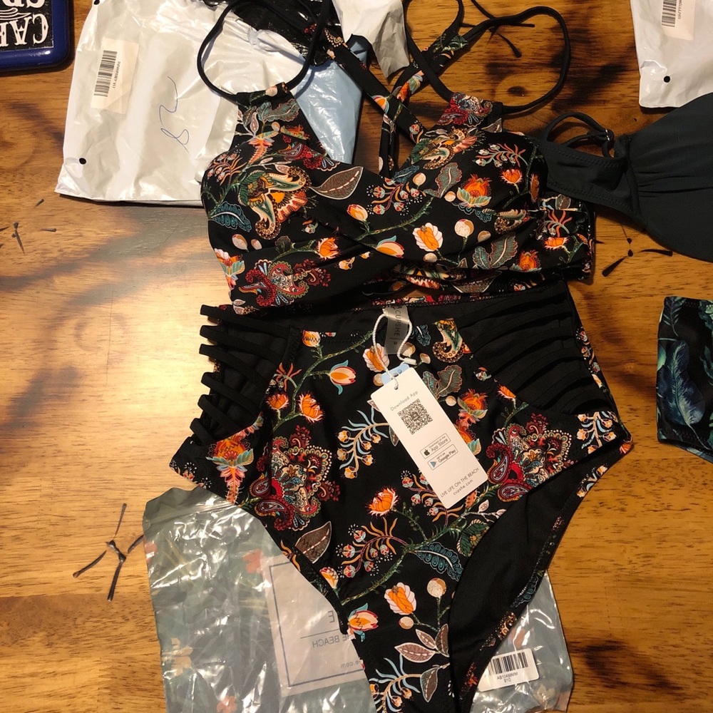Floral high waisted bikini